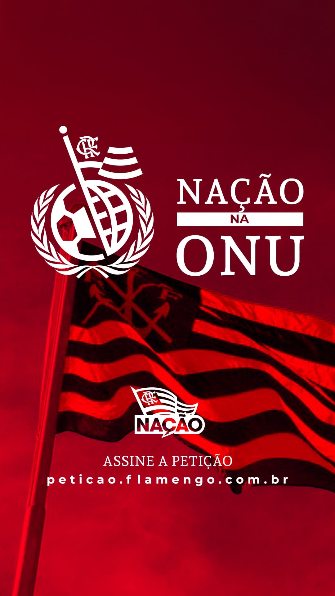 Key visual vertical da campanha Nação na ONU