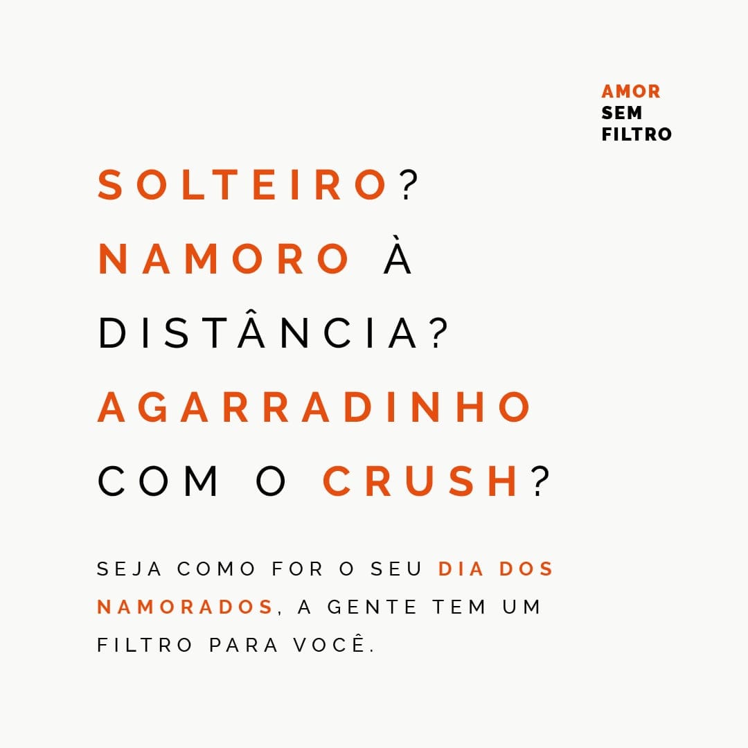 Carrossel: solteiro? namoro à distância? um filtro para cada status