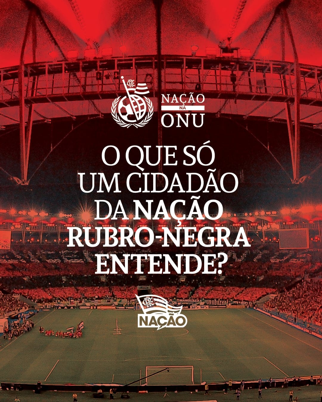 Post de feed da campanha: cidadão da Nação, com a identidade visual Nação na ONU
