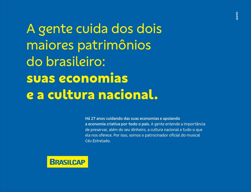 Anúncio horizontal da Brasilcap com o céu estrelado