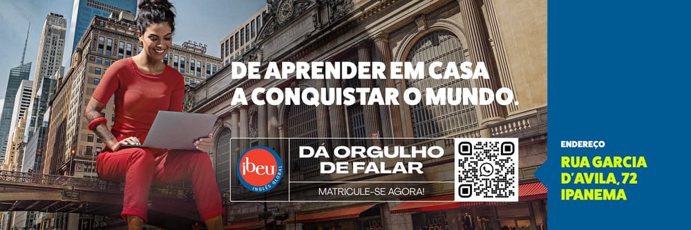 Mega painel de OOH do Ibeu com a frase: de aprender em casa a conquistar o mundo